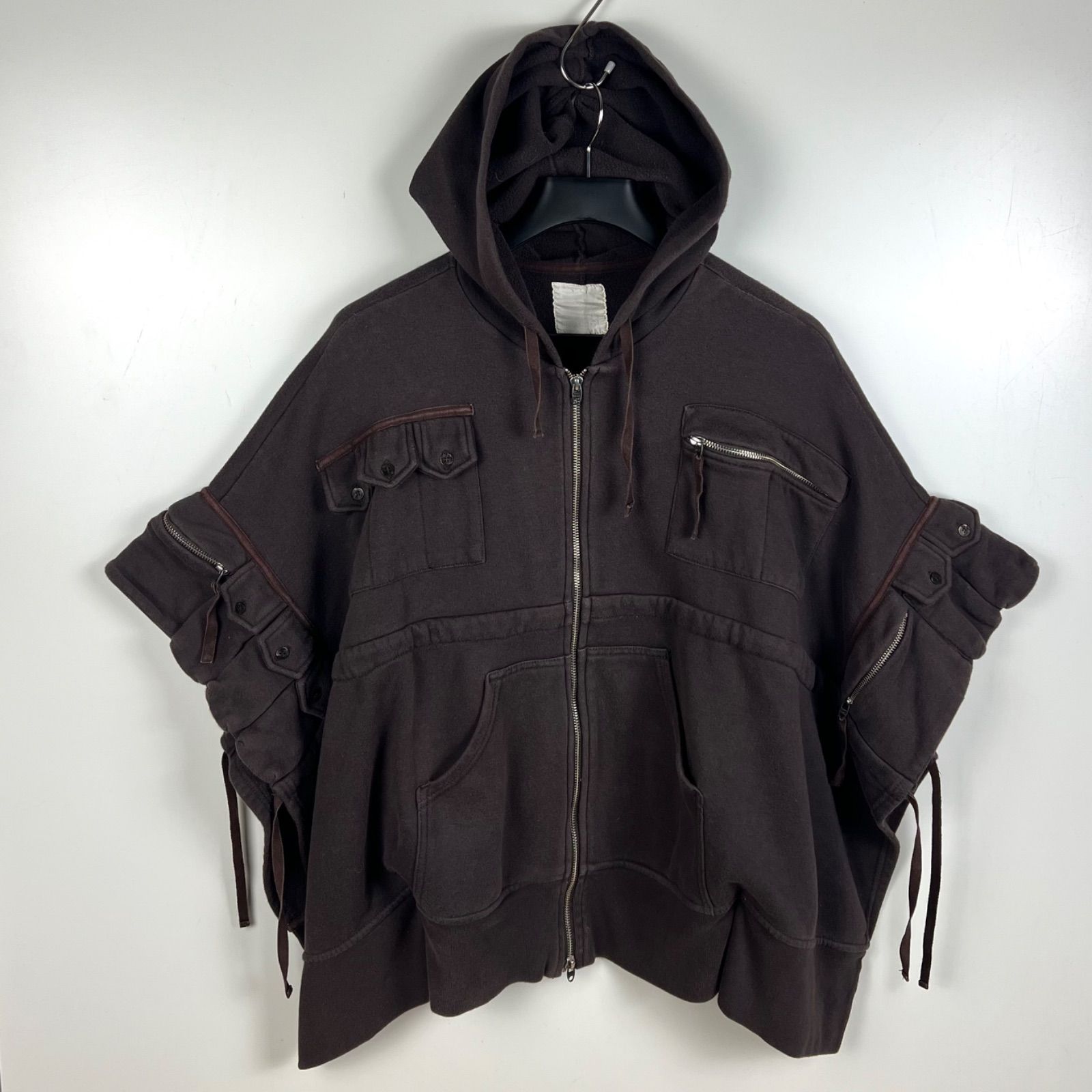 DIESEL 00s y2k gimmick archive meny pocket sweat zip hoodie poncho 