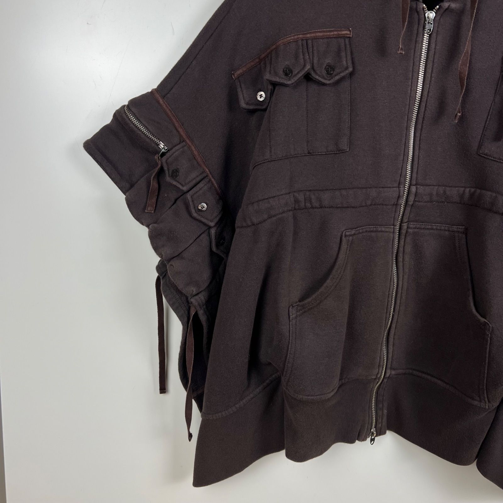 DIESEL 00s y2k gimmick archive meny pocket sweat zip hoodie poncho 
