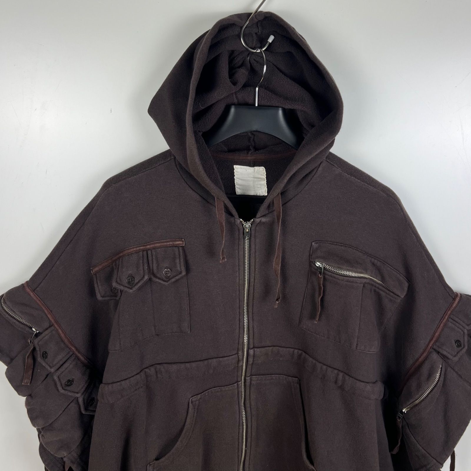 DIESEL 00s y2k gimmick archive meny pocket sweat zip hoodie poncho 
