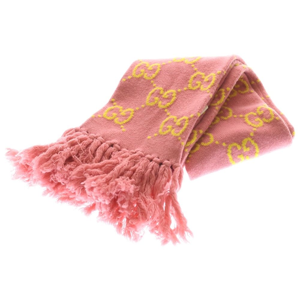 GUCCI (グッチ) GG Wool Jacquard Scarf GGロゴ ウールマフラー GUCCI (グッチ) GG Wool Jacquard Scarf GGロゴ ウールマフラー