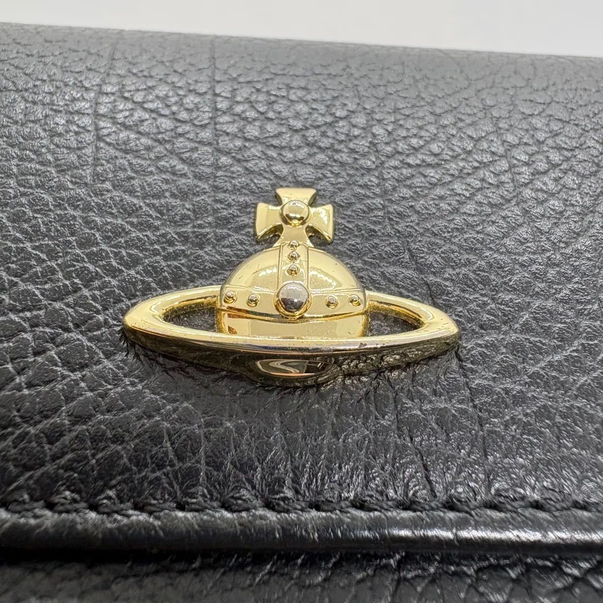 極美品】ヴィヴィアンウエストウッド 長財布 シボレザー ゴールド 