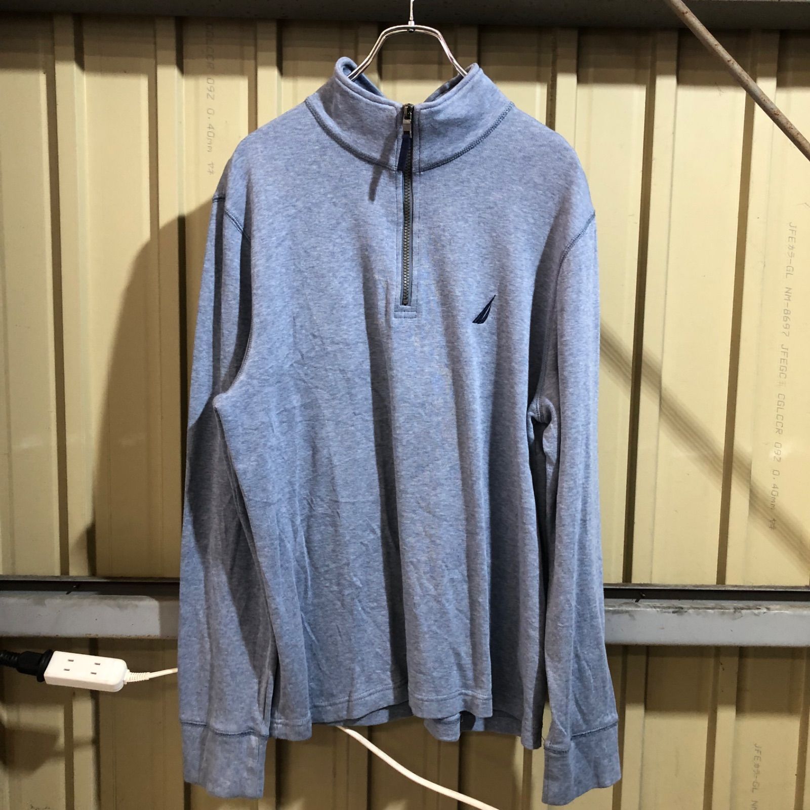 2237 NAUTICA ハーフジップ トレーナー ブルー L ノーティカ 