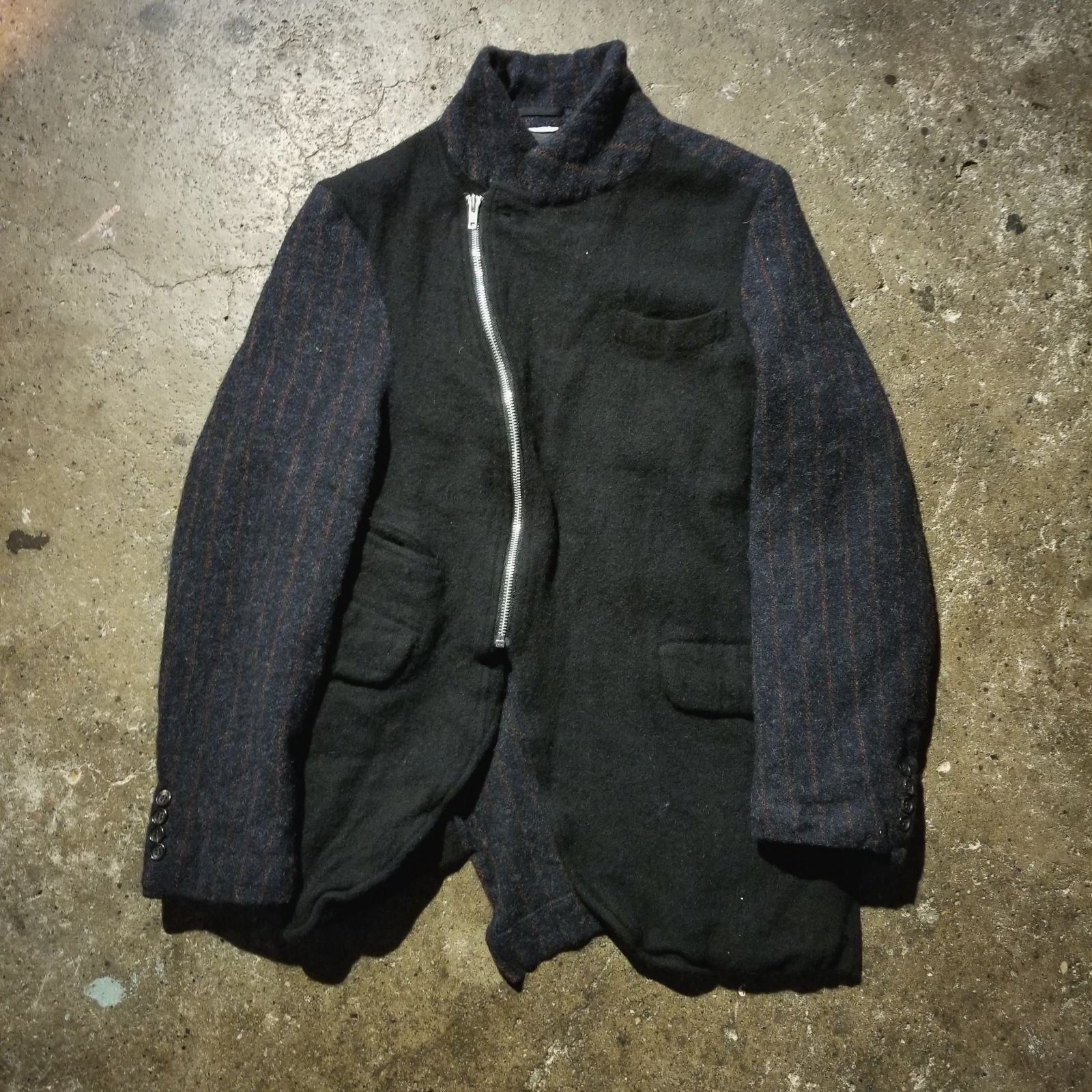 COMME des GARCONS HOMME DEUX 25aw ウール縮絨 ジップアップ 捻れ