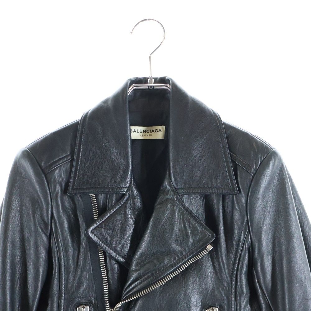 BALENCIAGA (バレンシアガ) ラムレザーダブルライダースジャケット