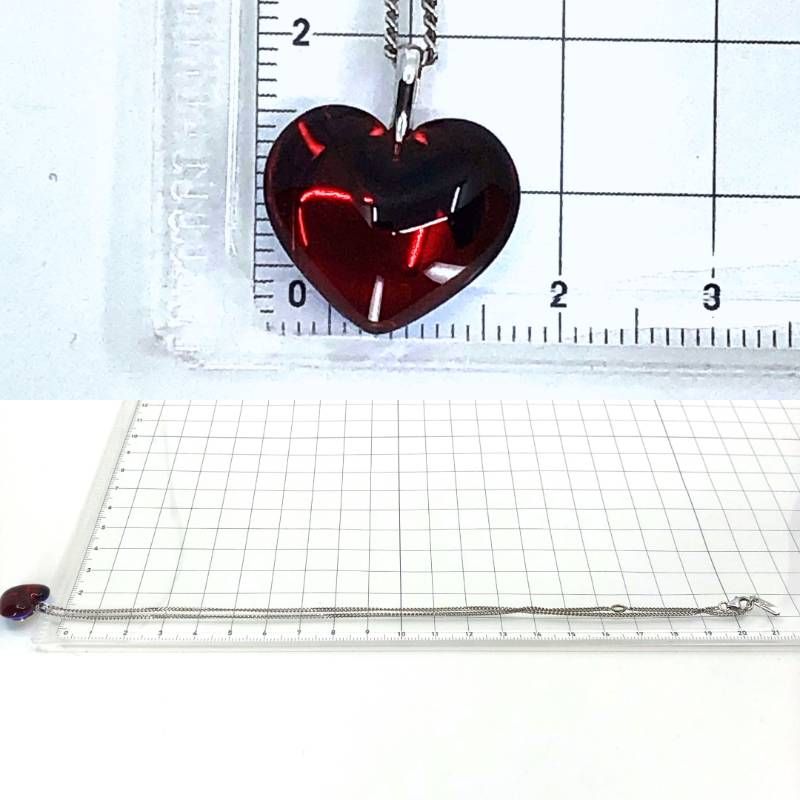 美品】Baccarat バカラ／ネックレス ロマンスハート／クリスタルグラス