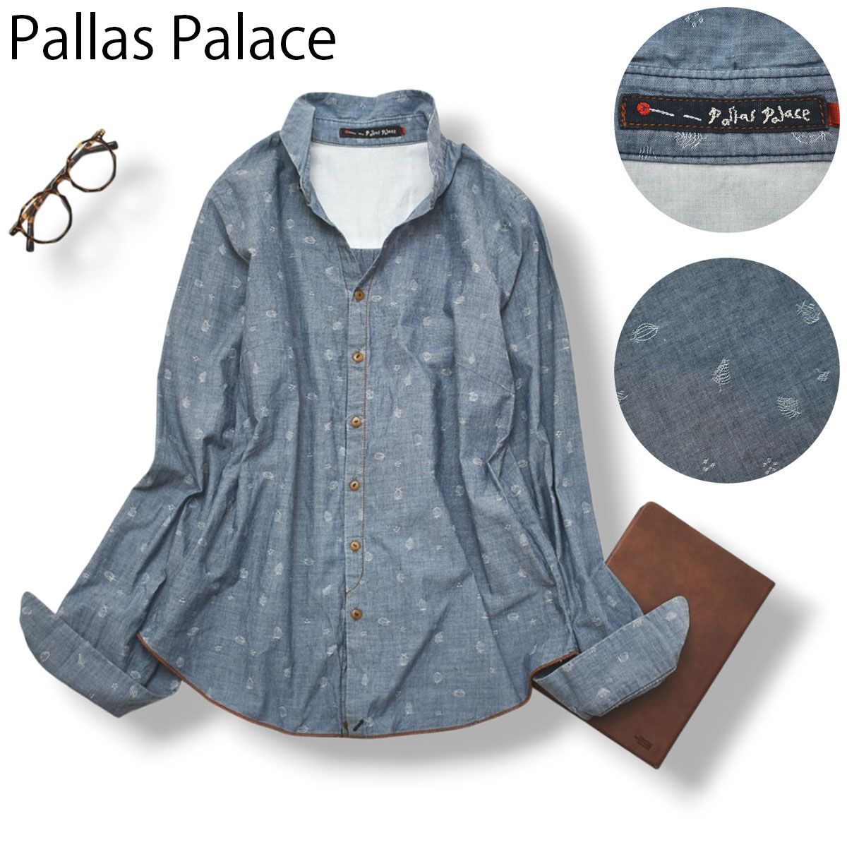 刺繍】 日本製 パラスパレス Pallas Palace 長袖 ループカラー シャツ 