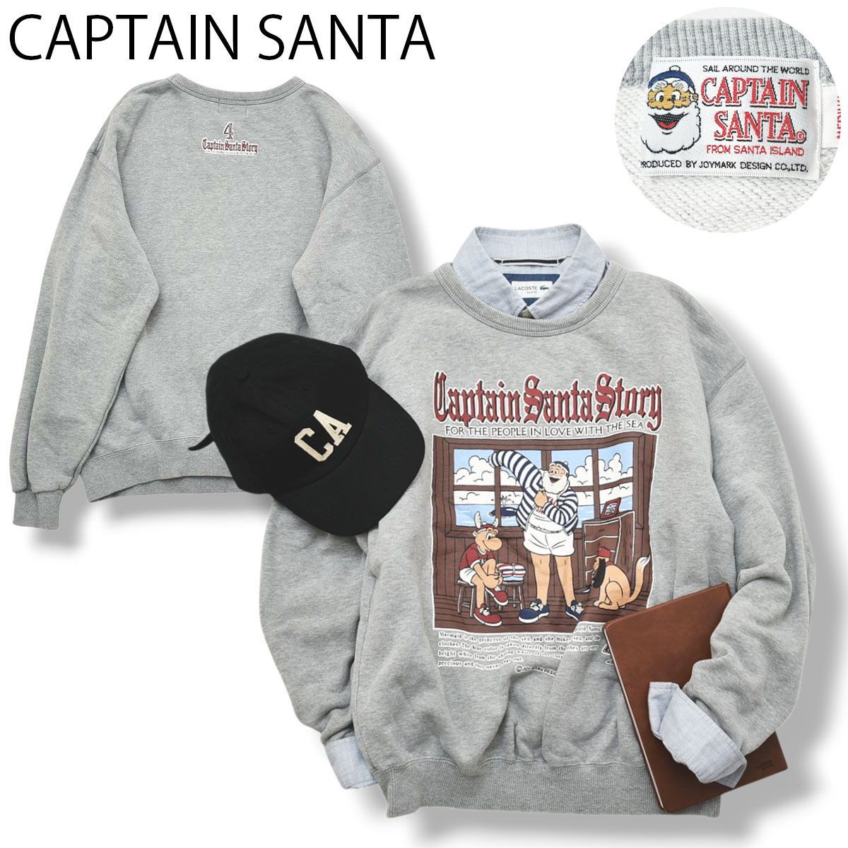 90s キャプテンサンタ CAPTAIN SANTA ピーコート　裏地 中綿 人気】90s 日本製 キャプテンサンタ CAPTAIN SANTA プリント 裏パイル