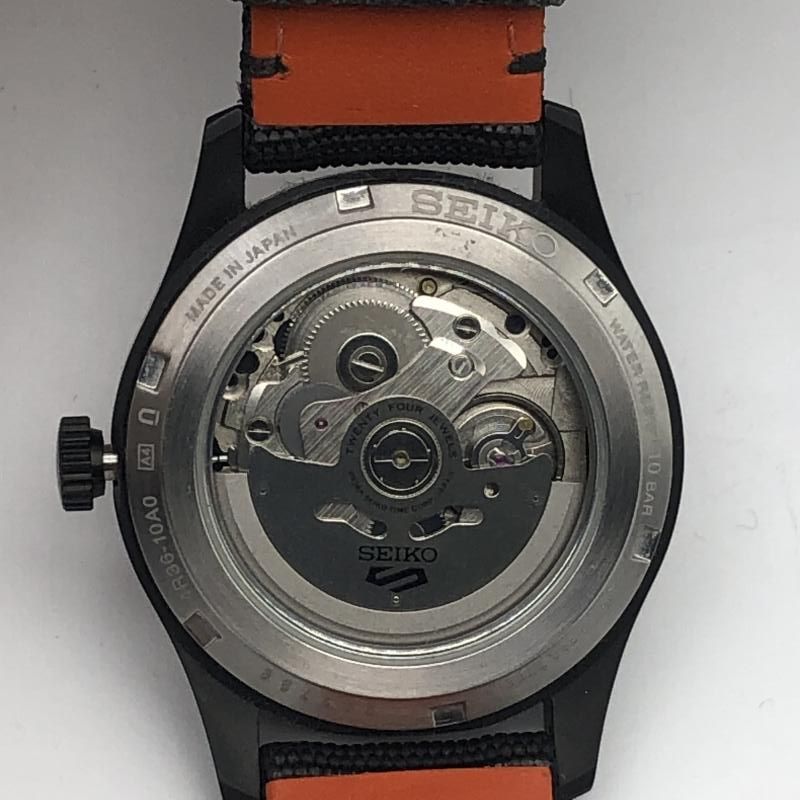 【中古】SEIKO 自動巻腕時計 5スポーツ フィールド ストリート スタイル SBSA143 ブラック オレンジ セイコー[17][240017757383] 中古】SEIKO 自動巻腕時計 5スポーツ フィールド ストリート スタイル