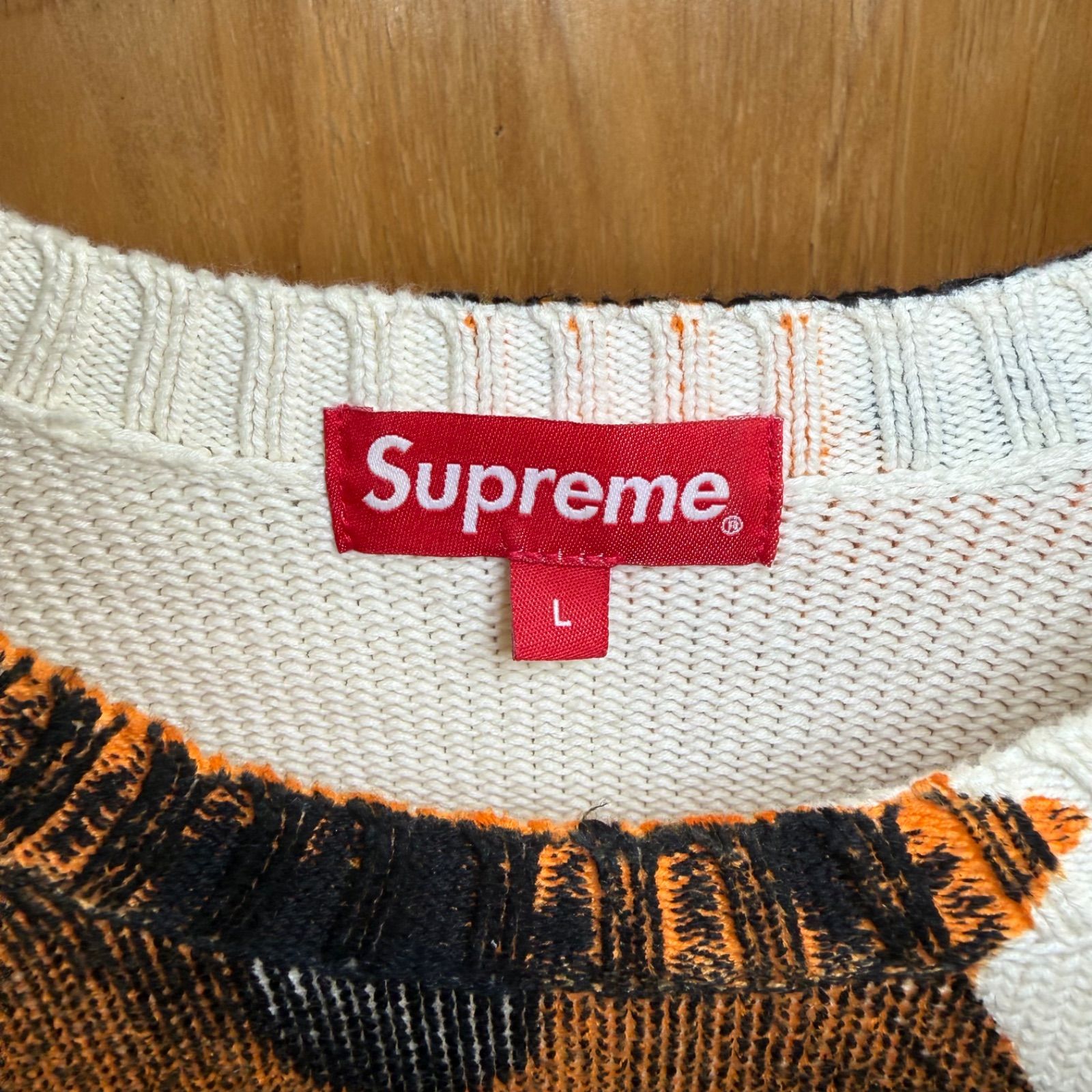 店舗販売併用】Supreme フラワー総柄 ニット セーター L ホワイト