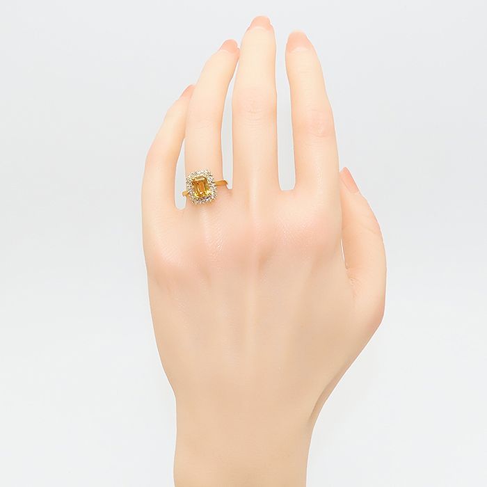 トパーズ ダイヤモンド リング K18 11.5号 鑑別書 1.50ct 0.27ct 3.6g 