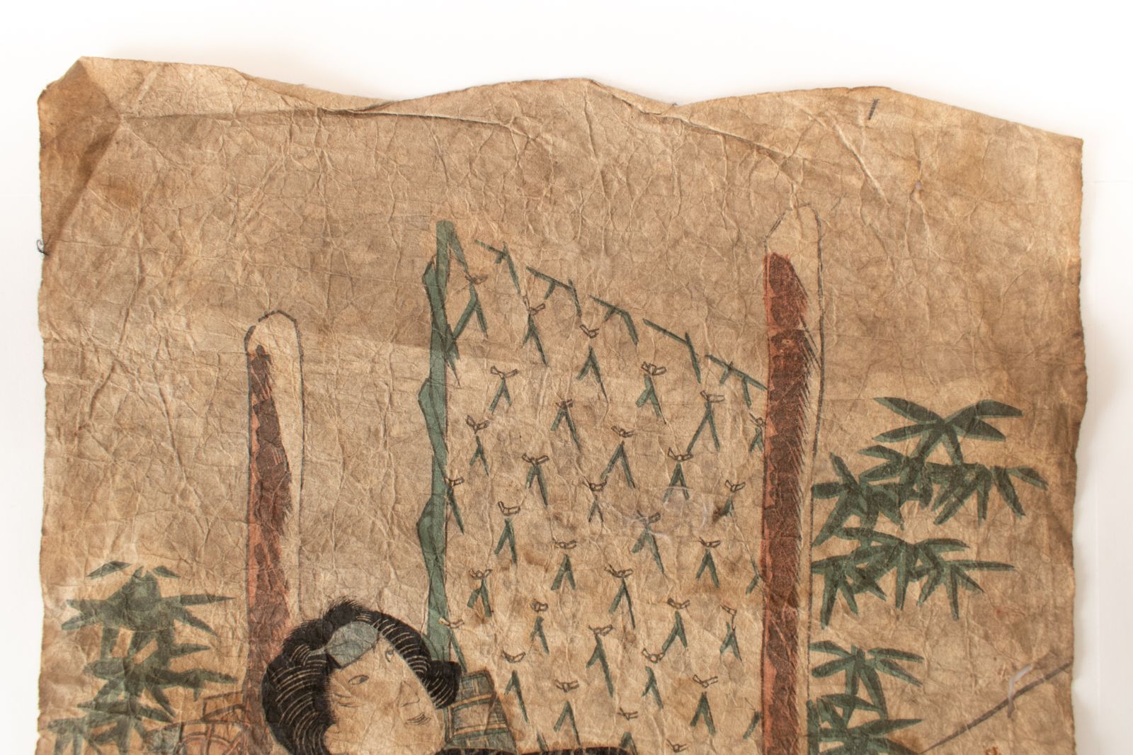 歌川国貞（豊国）「名古屋山三」木版画　 浮世絵 木版画 茶色の額縁 中古】M▽歌川国貞 三代目 歌川豊国 江戸 木版画 役者画 歌舞伎絵