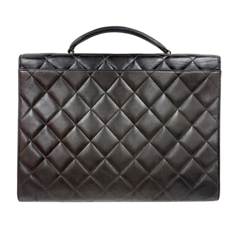 シャネル CHANEL ココマークマトラッセブリーフケース A02794 ブラック