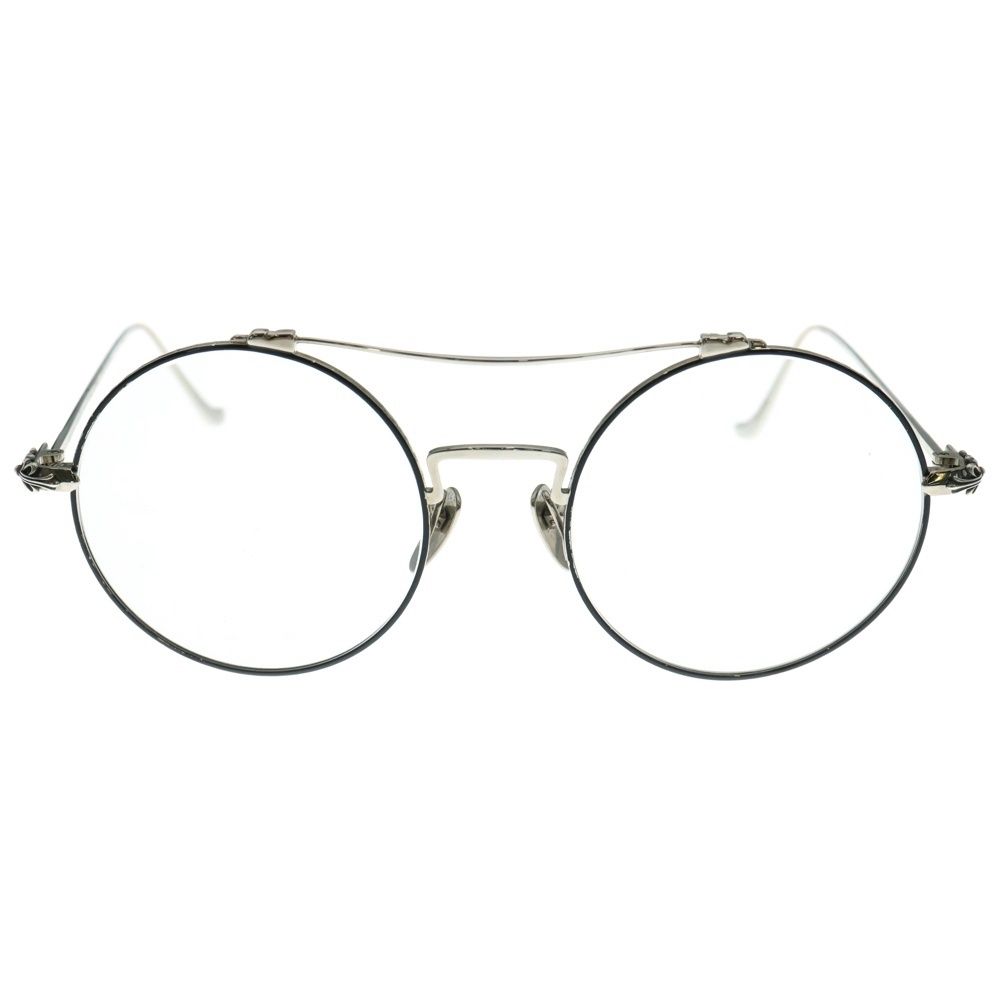 CHROME HEARTS クロムハーツ PRAWN QUEEN ダブルブリッジ ラウンドフレーム サングラス 眼鏡 シルバー CHROME HEARTS (クロムハーツ) PRAWN QUEEN ダブルブリッジ ラウンド