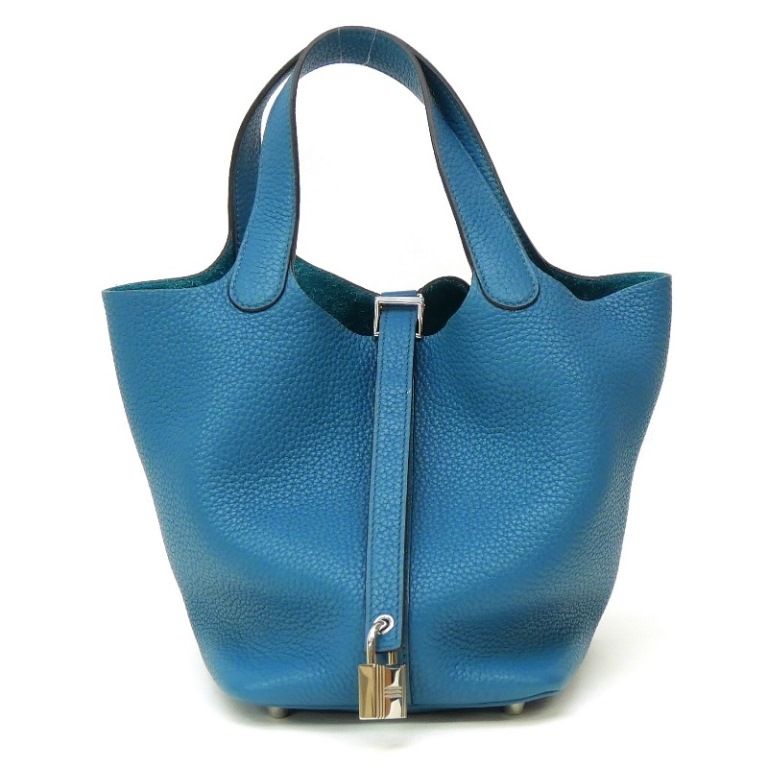 エルメス HERMES ピコタンロックPM SV金具 □Q刻印 ブルーイズミール 