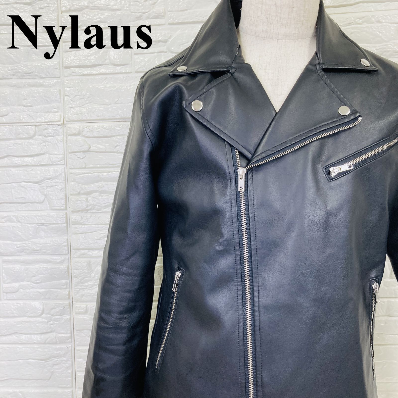 Nylaus ナイラス ダブル ライダースジャケット 黒 L 0219K - メルカリ