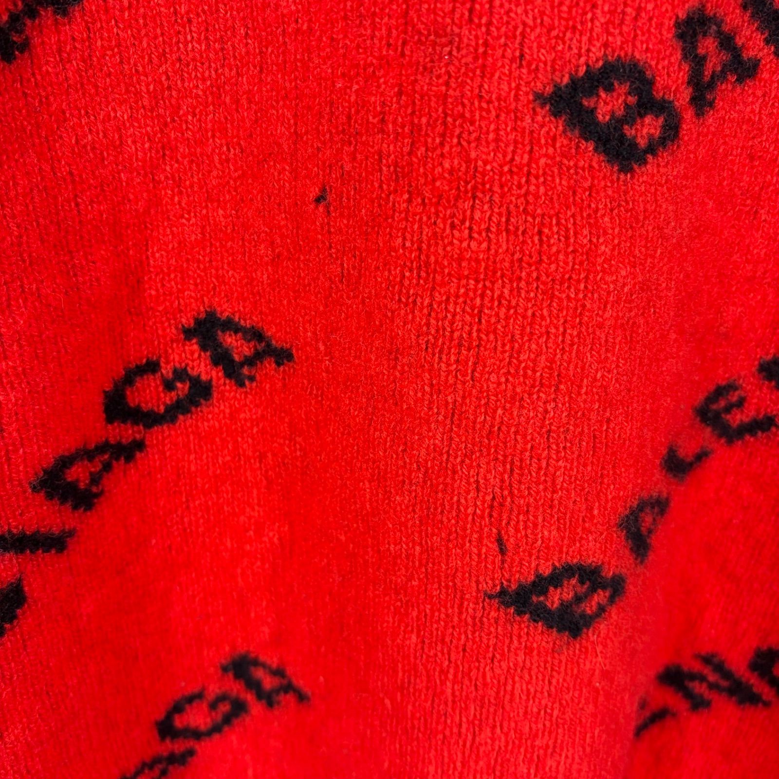 BALENCIAGA バレンシアガ ロゴ 総柄 オーバーサイズ ウールニット 