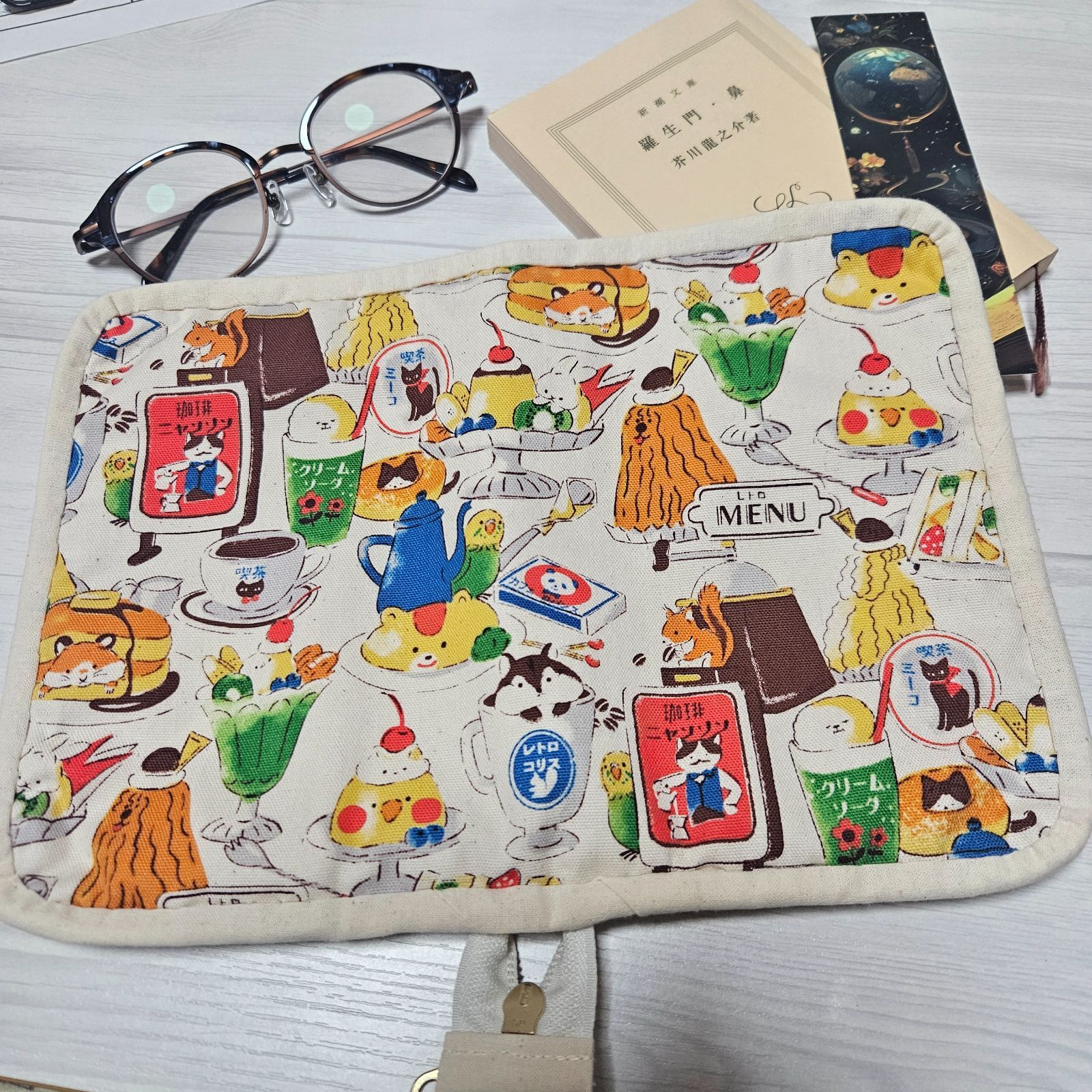 文庫本サイズ ブックカバー ブックケース ブックポーチ ハンドメイドNo