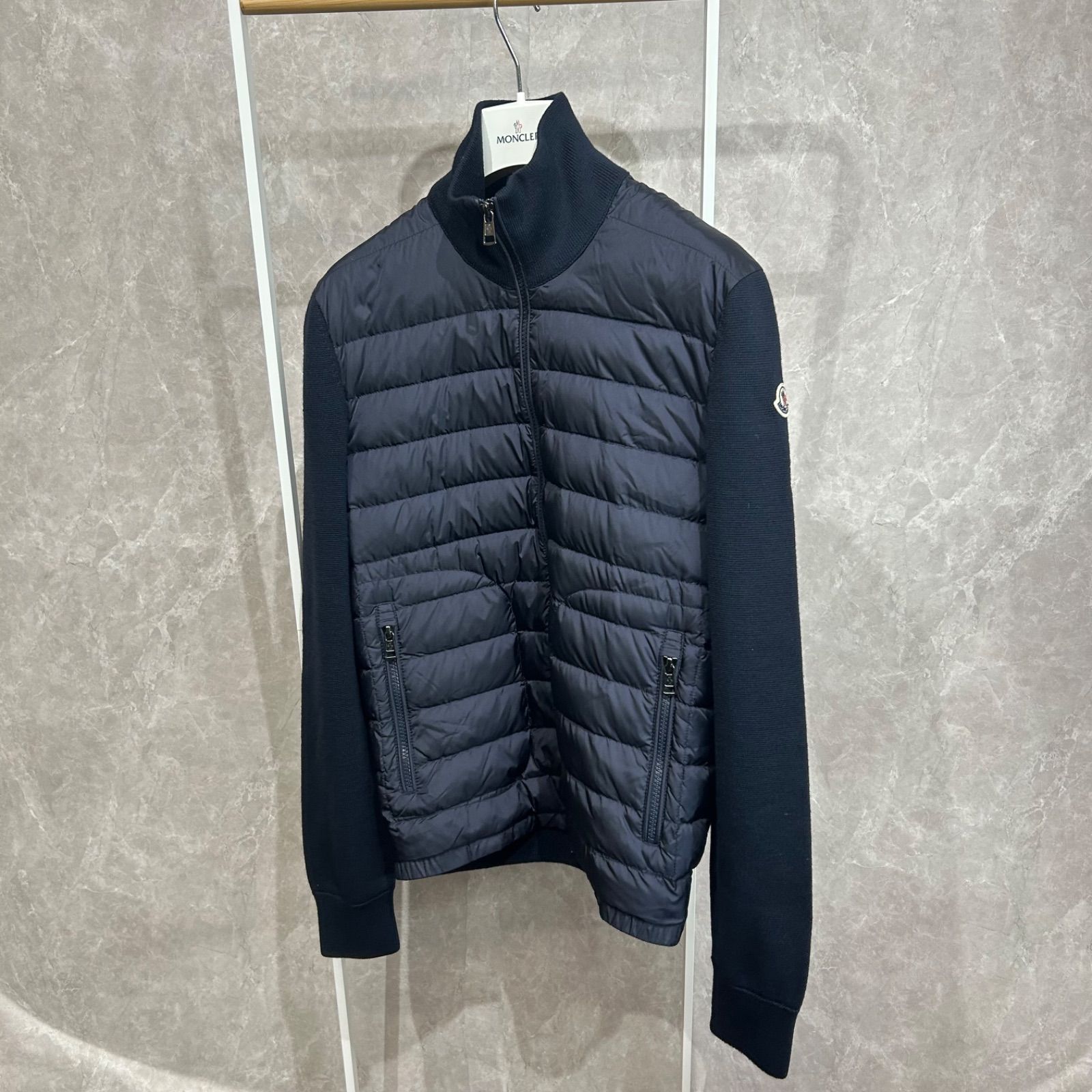 MONCLER モンクレールダウンニット切り替えジャケットネイビーS - メルカリ