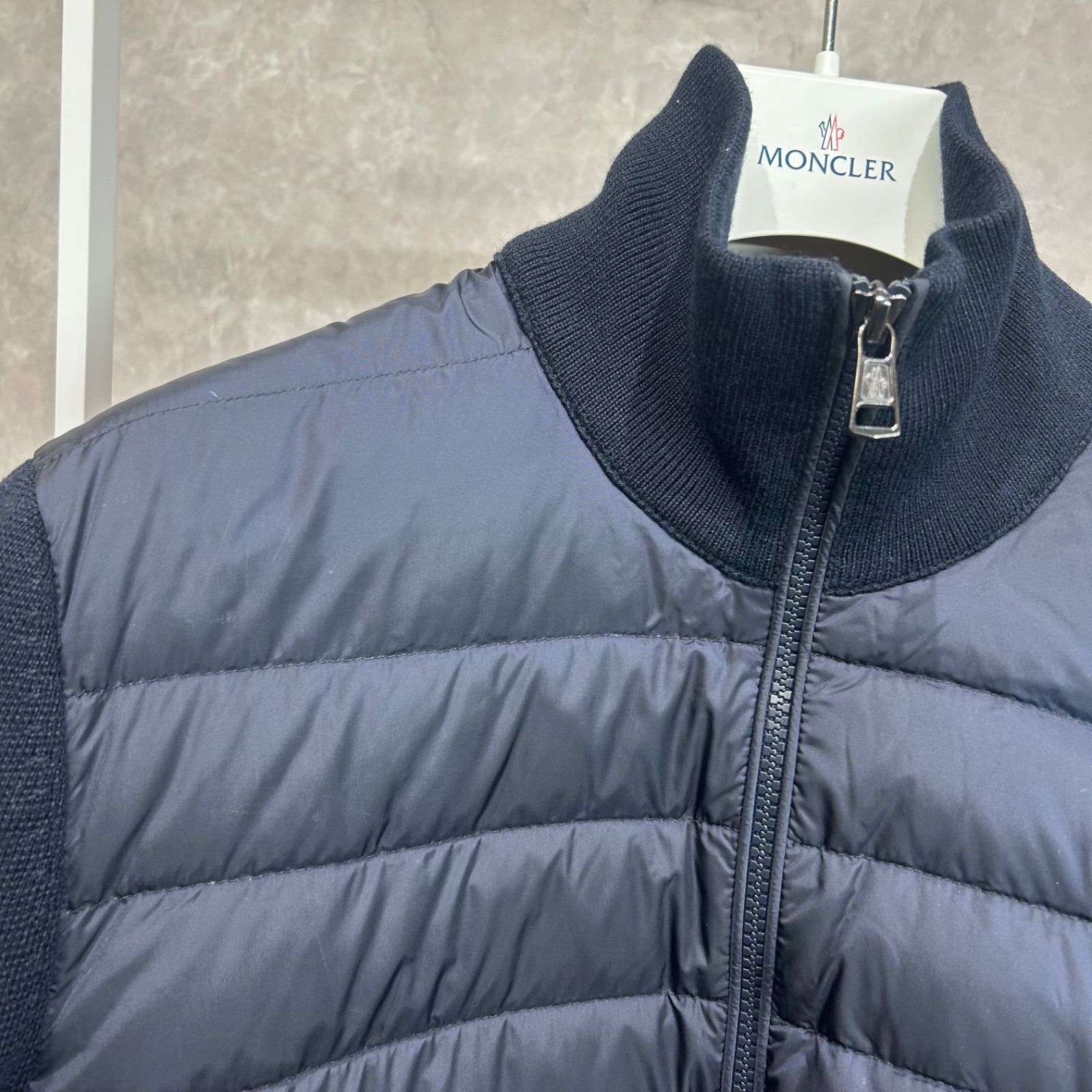 MONCLER モンクレールダウンニット切り替えジャケットネイビーS - メルカリ