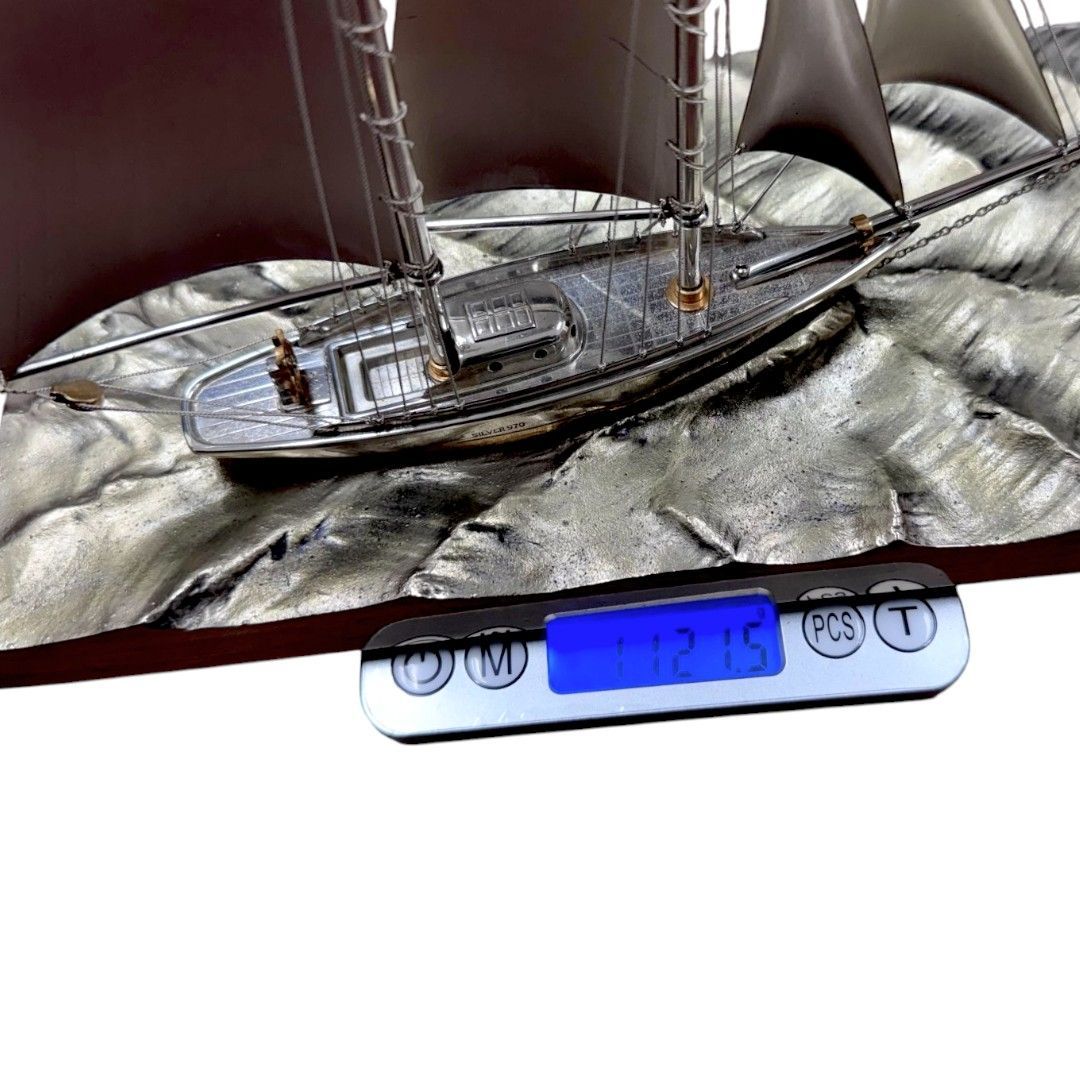 銀製 ヨットsilver 970ショーケース付き シルバー 置物 オブジェ