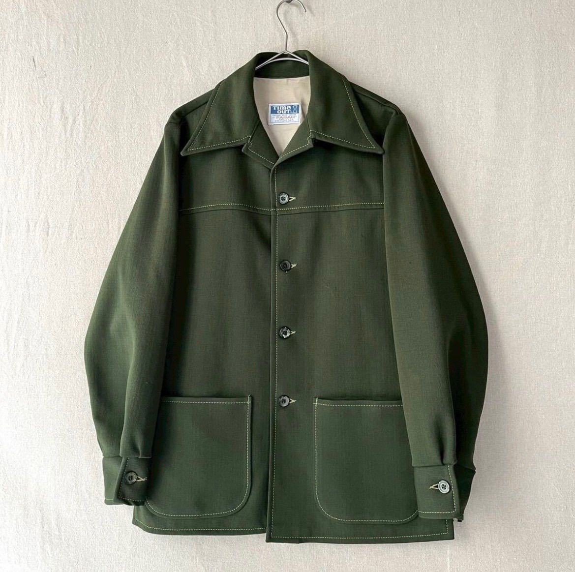 ボーイズマーケットヴィンテージ　ミリタリーシャツジャケット USA製 70s Vintage シャツ ジャケット/ ポリ オリーブ ビンテージ O6