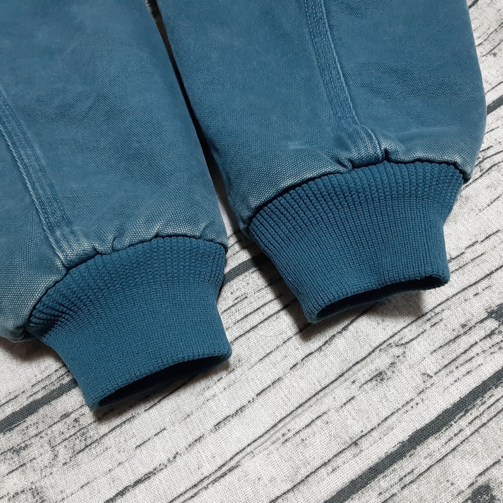 size L】96年 USA製 Carhartt アクティブジャケット コバルト 革ロゴ