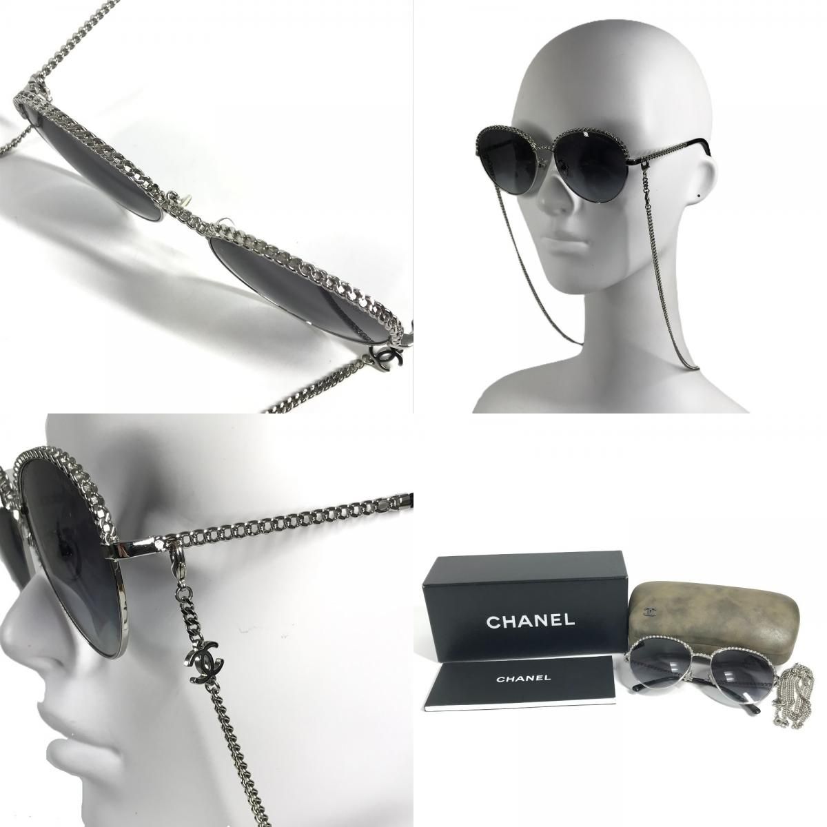 CHANEL シャネル サングラス CC ロゴ ココマーク チェーン 4242
