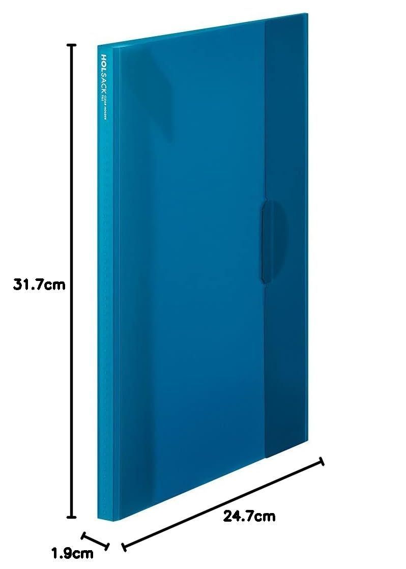 【特価商品】キングジム クリアーホルダーファイル ホルサック 透明 12ポケット A4タテ 水色 6191TW-LB
