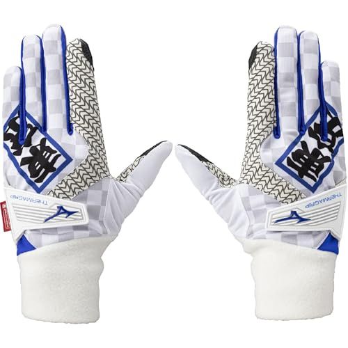 新品 MIZUNO(ミズノ) ゴルフ グローブ サーマグリップ HAPPI COLLECTION メンズ 両手用 ホワイト×ブルー L(25-26cm) 5MGMB552