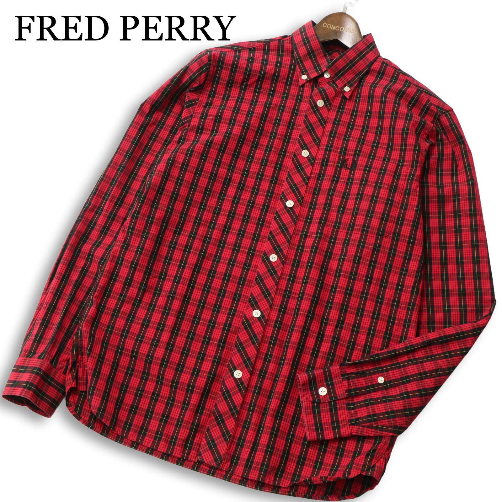 FRED PERRY フレッドペリー 通年 ロゴ刺繍☆ 長袖 ボタンダウン 