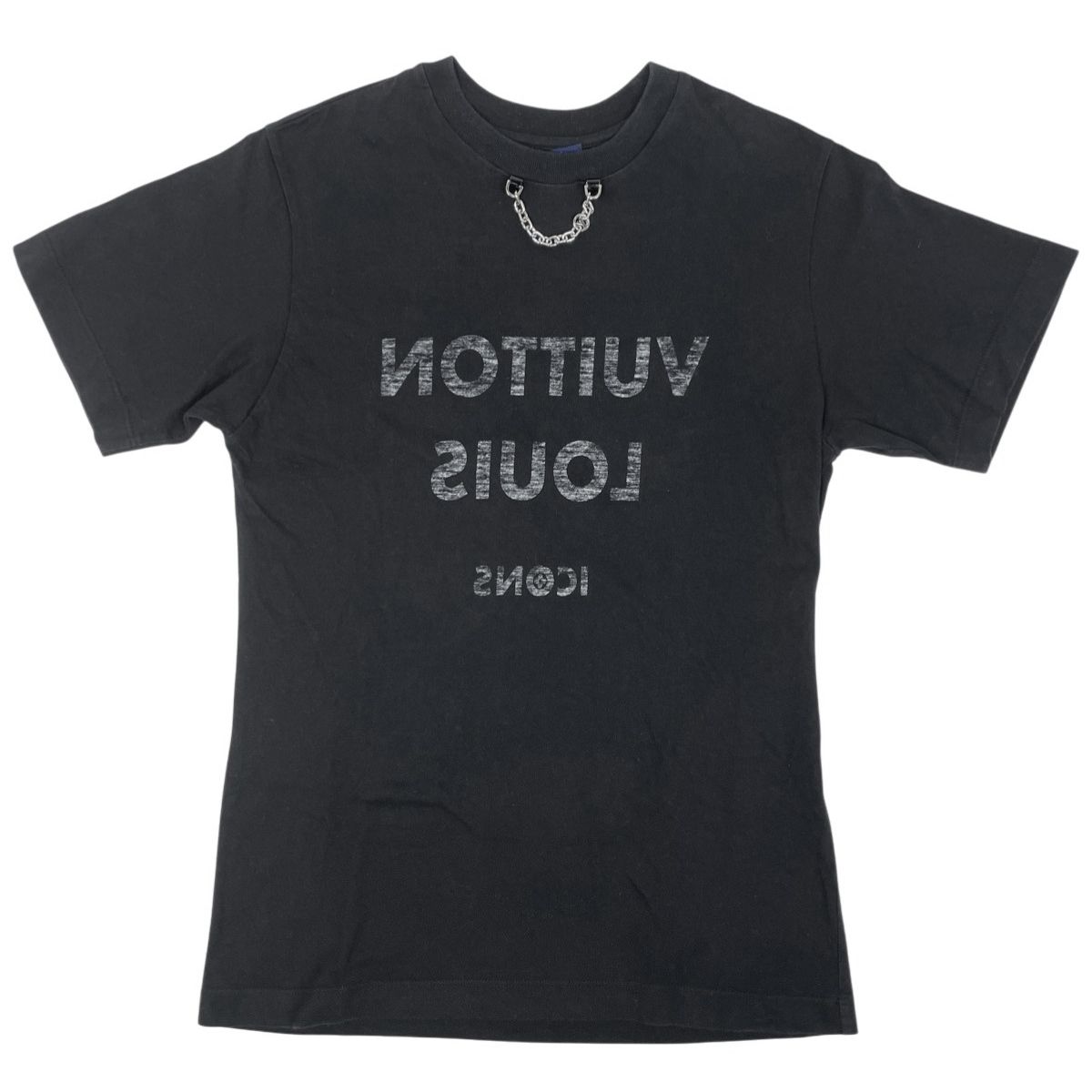 ルイ・ヴィトン Louis Vuitton ロゴ 半袖 Tシャツ チェーン付き 反転