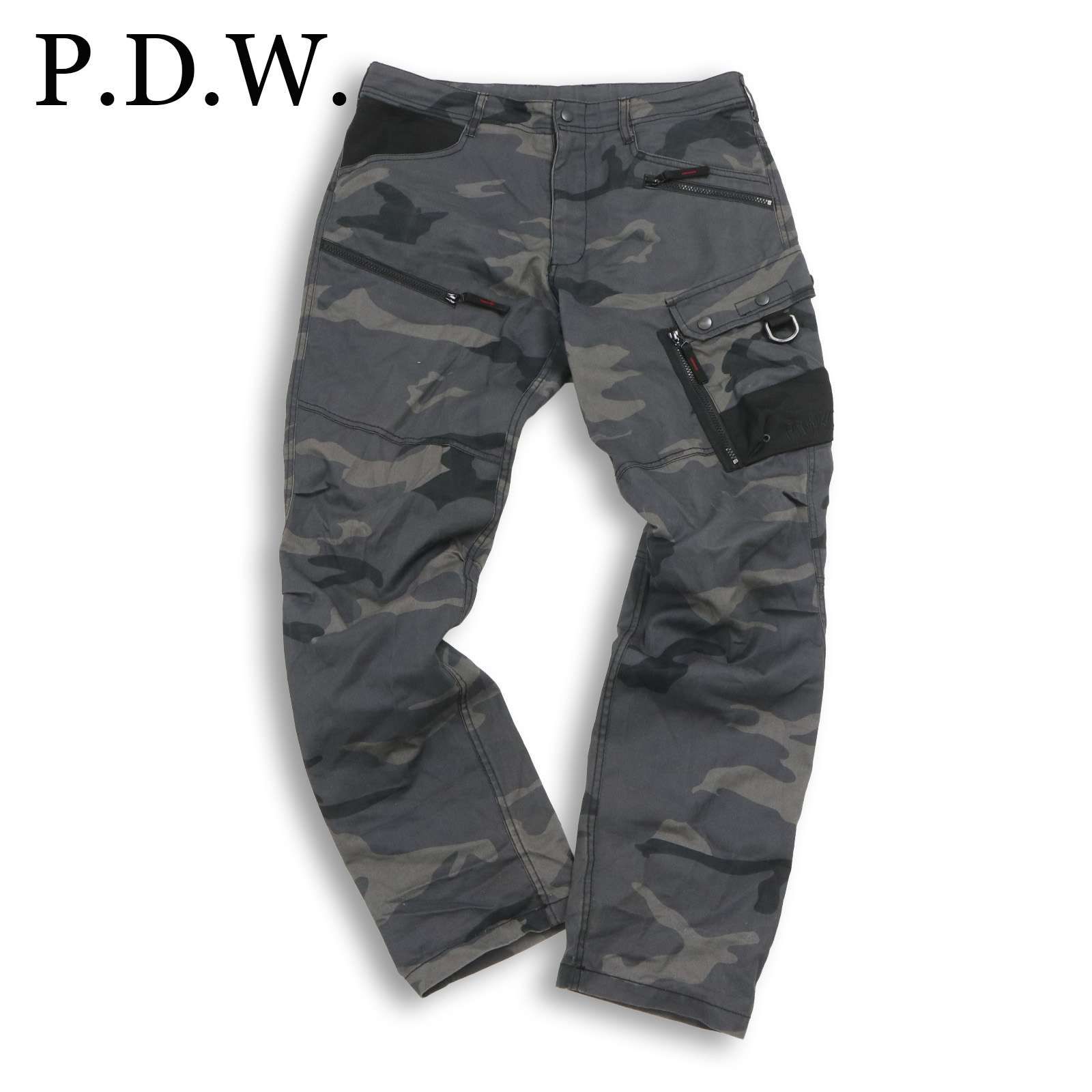 P.D.W. AVIREX アヴィレックス 迷彩 カモフラ総柄☆ 立体裁断