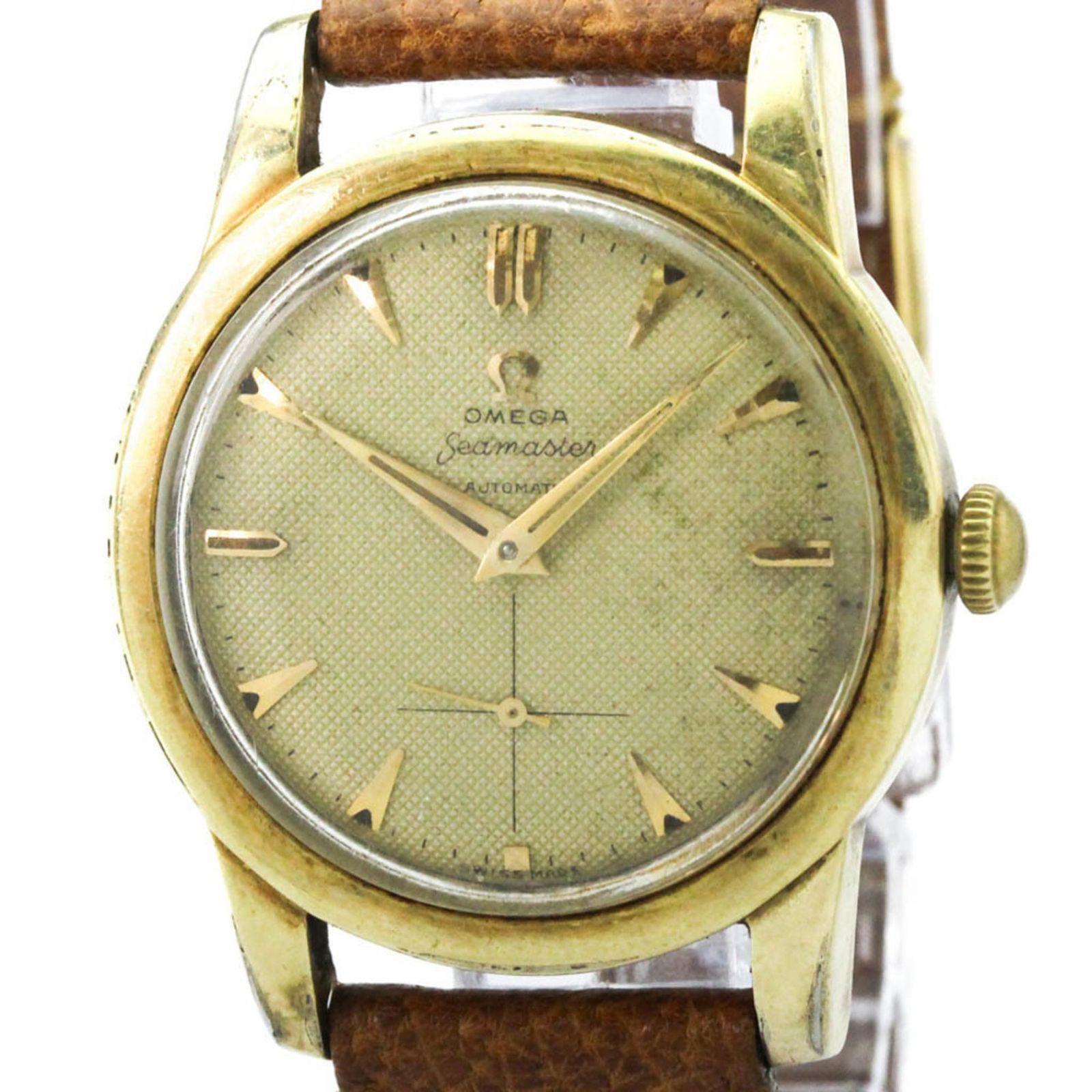 オメガ (OMEGA) シーマスター Cal.344 ゴールドプレート レザー 自動 
