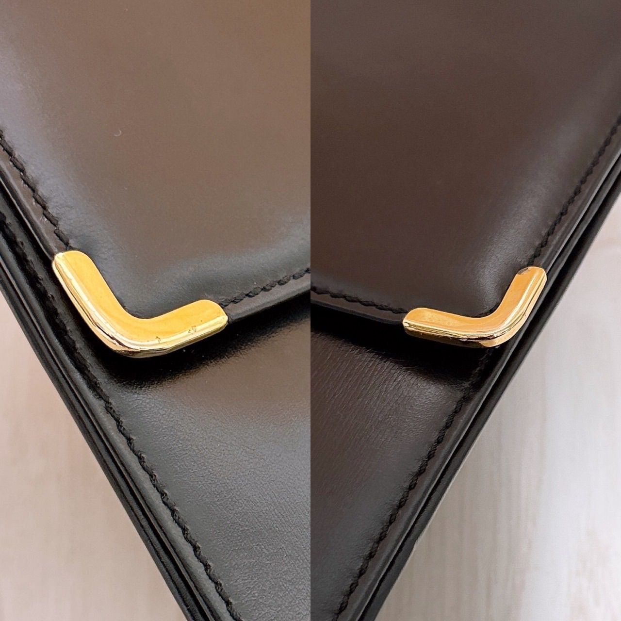 ロエベ　レザー ブラック クラッチバッグ ねじれデザイン 美品) LOEWE(ロエベ)クラッチバッグ レザー ブラック - メルカリ