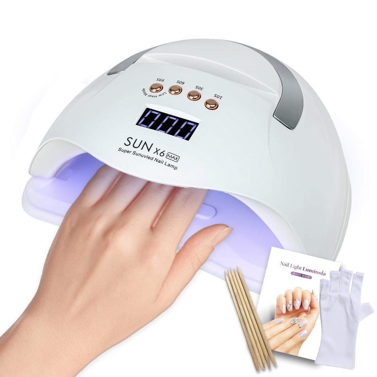 [Popular Item] Art Sample Guidebook for Beginners and Advanced Users with Low Heat Mode, Automatic Sensor, Wood Stick, Compact Gel Nail Light, LED Light, Gel Nail Gel Nail with Gloves, Luminola 2, Manicurist Supervision] Nail Light [See table
