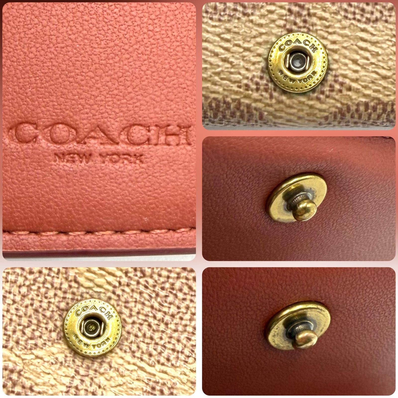 コーチ COACH シグネチャー ミニ トライフォールド ウォレット 三 