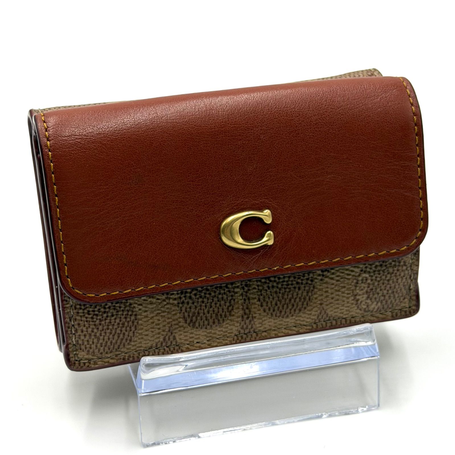 コーチ COACH シグネチャー ミニ トライフォールド ウォレット 三 