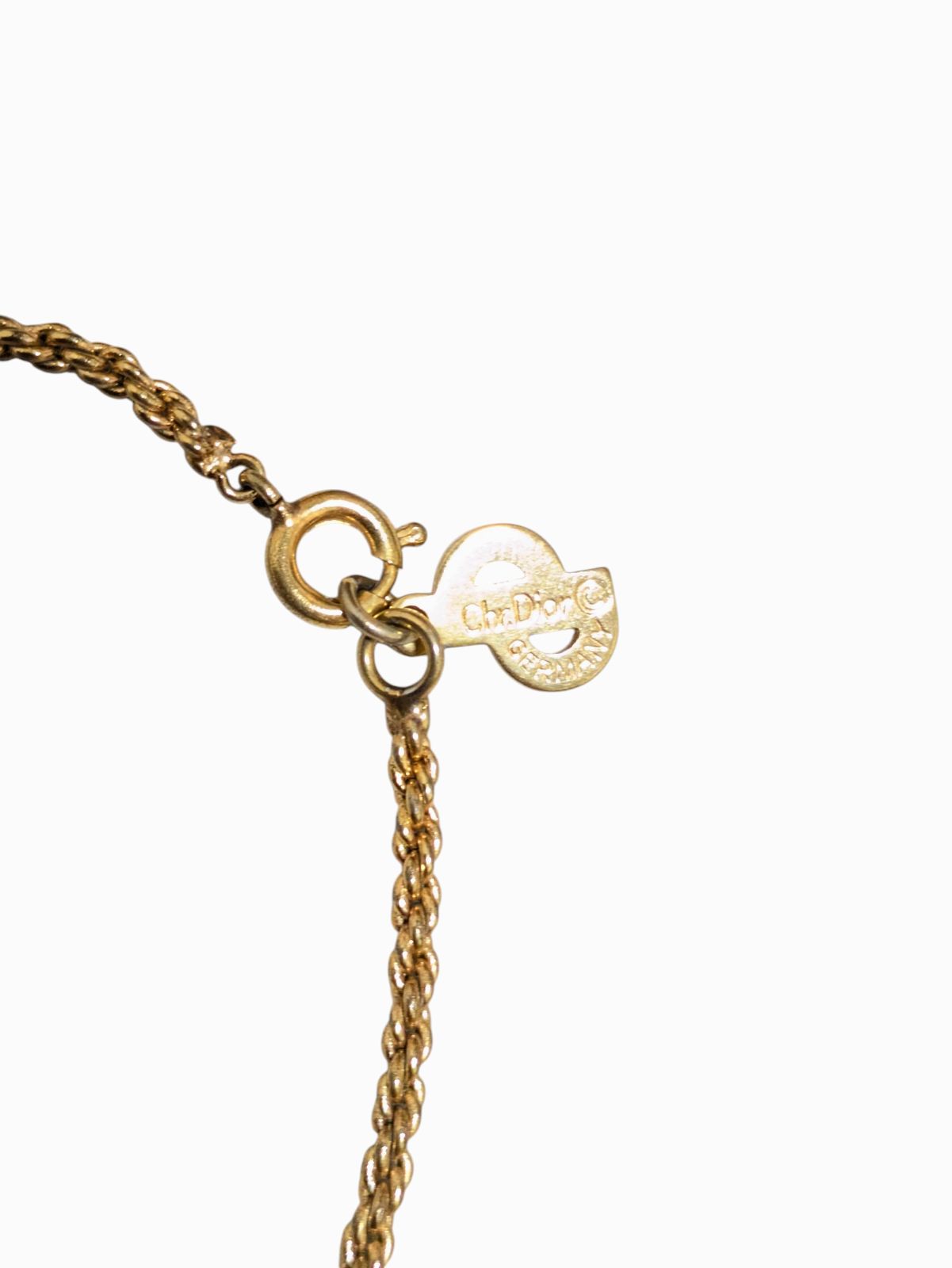 レディース Christian Dior ネックレス CDロゴ ラインストーン 