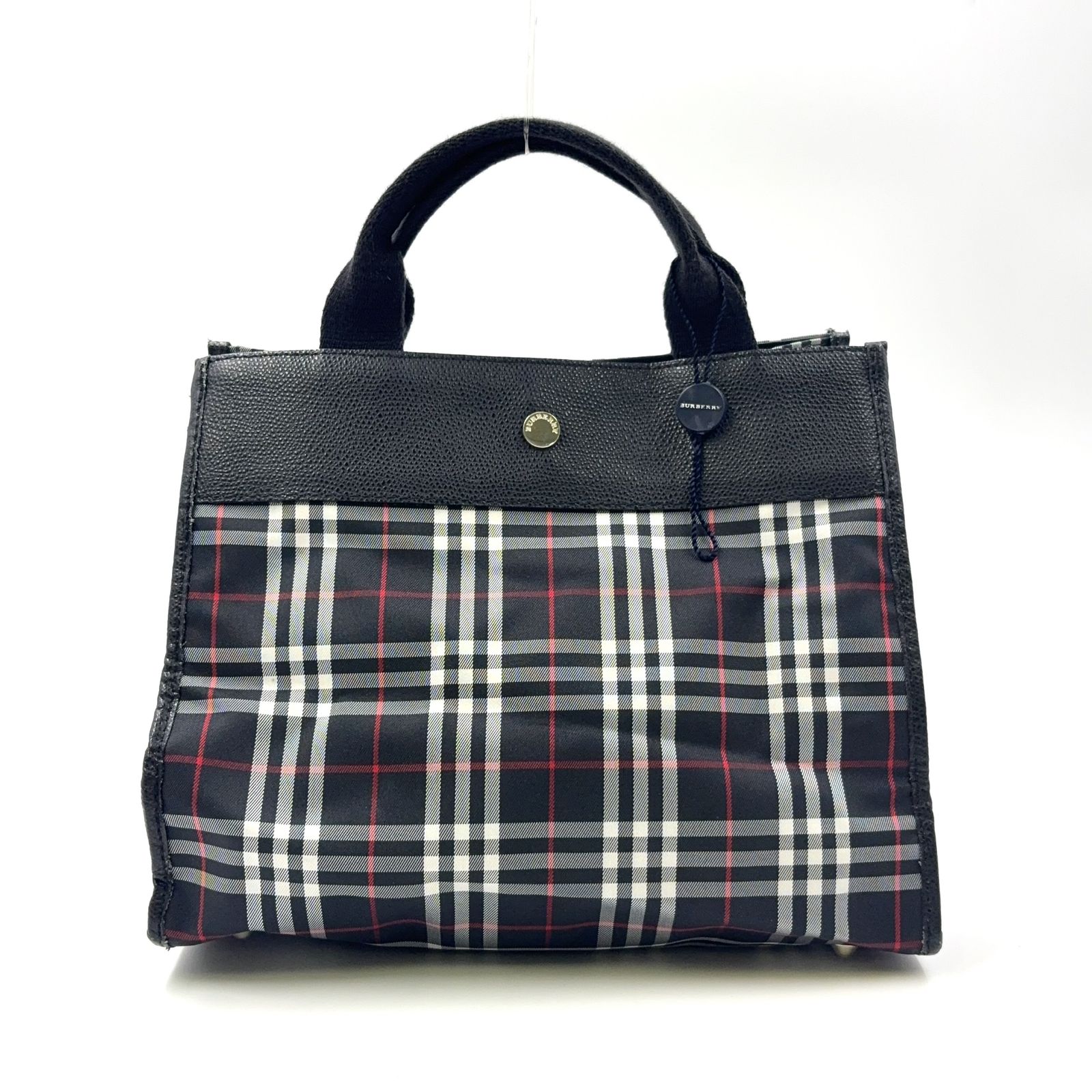 レディース BURBERRY ノバチェック ハンドバッグ ナイロン ブラック 