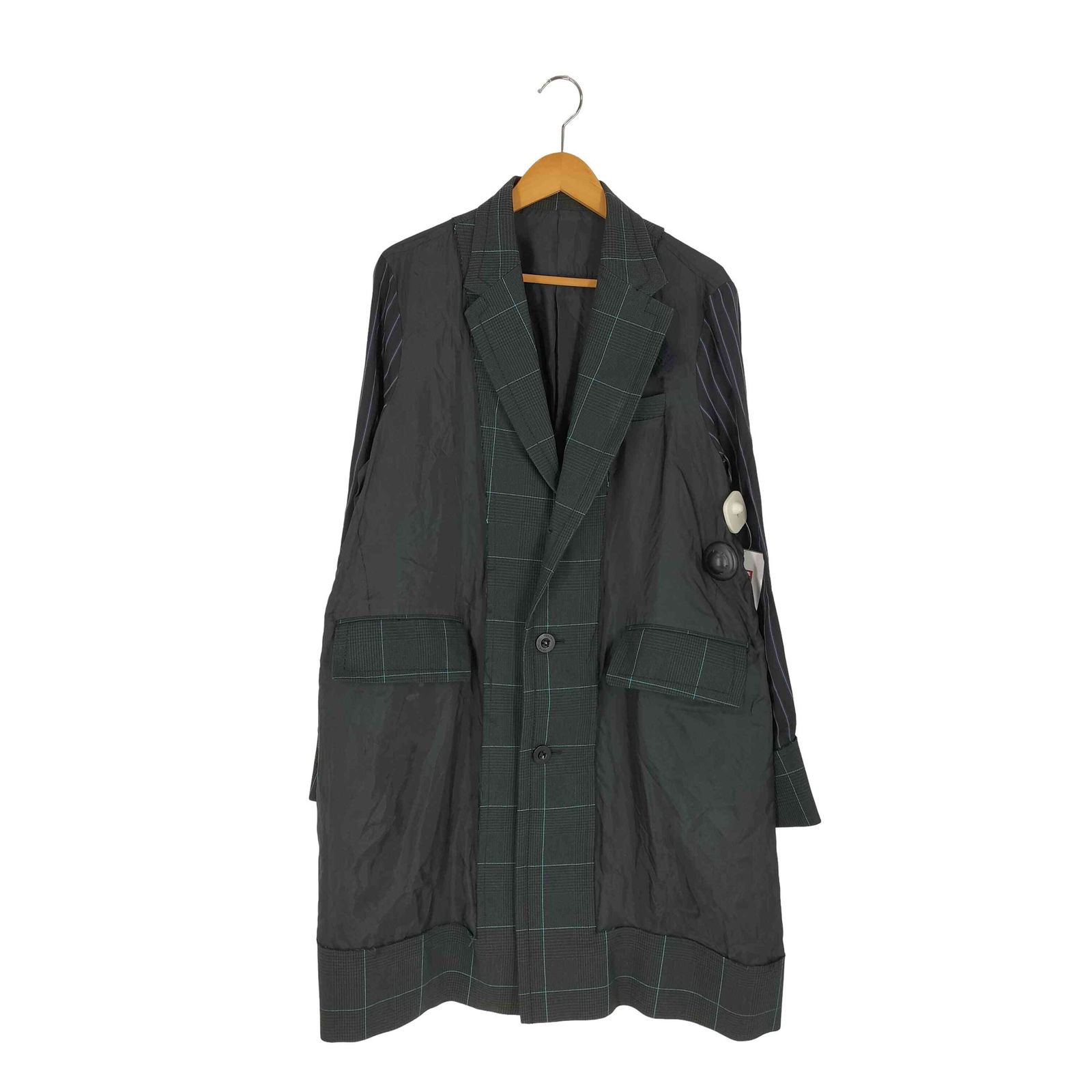 【21ss】sacai サカイ suiting coat メンズ サカイ Sacai 21ss Suiting Coat 素材切替チェックコート メンズ JPN