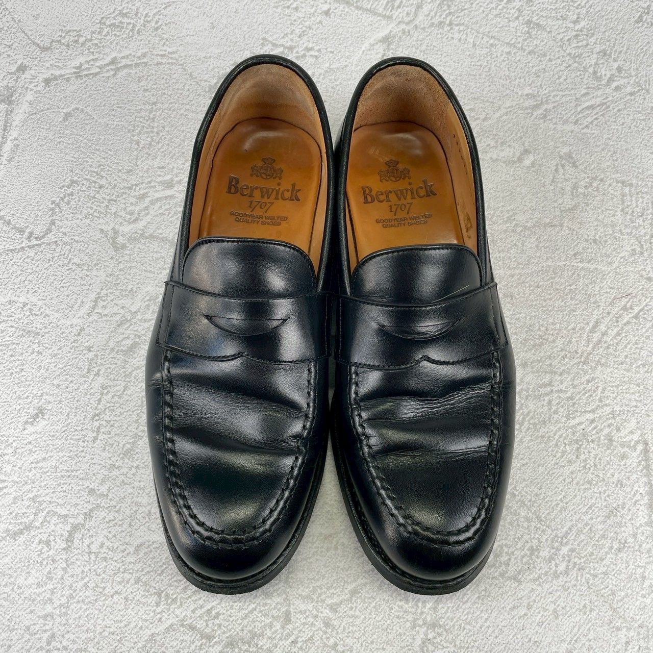良品】Berwick1707 バーウィック 4545 コインローファー ハーフサドル