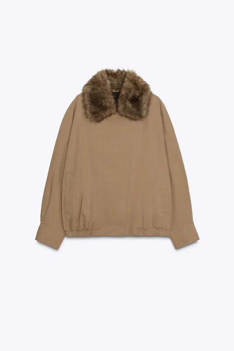 レディース ZARA ザラ ファー カラー ブルゾン ジャケット キャメル 新品