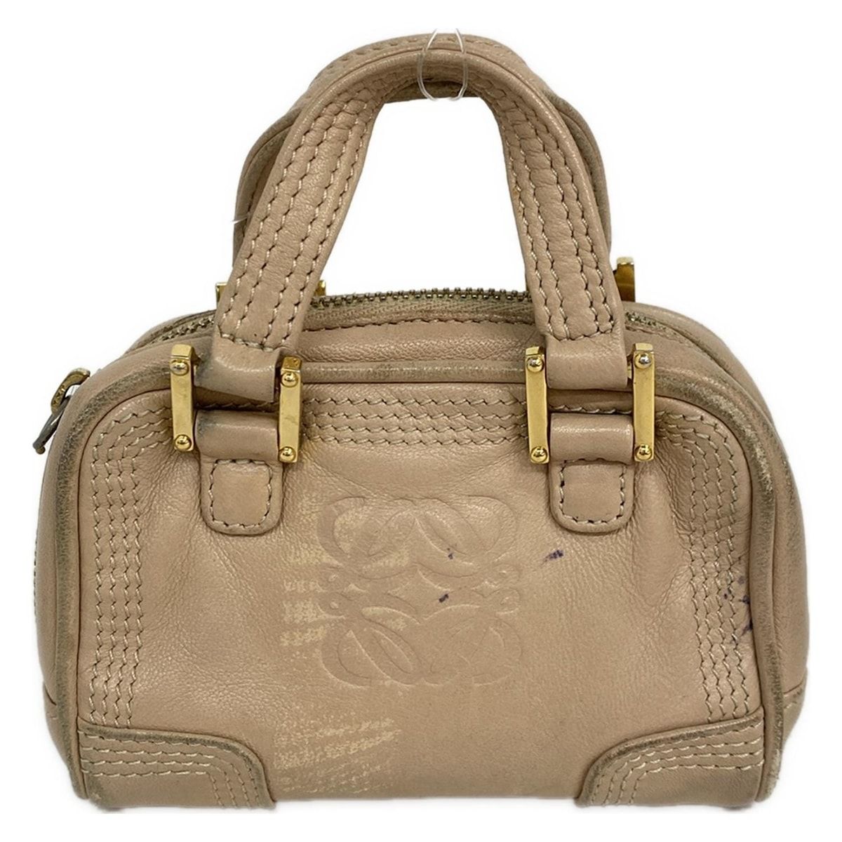 LOEWE ロエベハンドバッグ ブラウンボルドー レザー