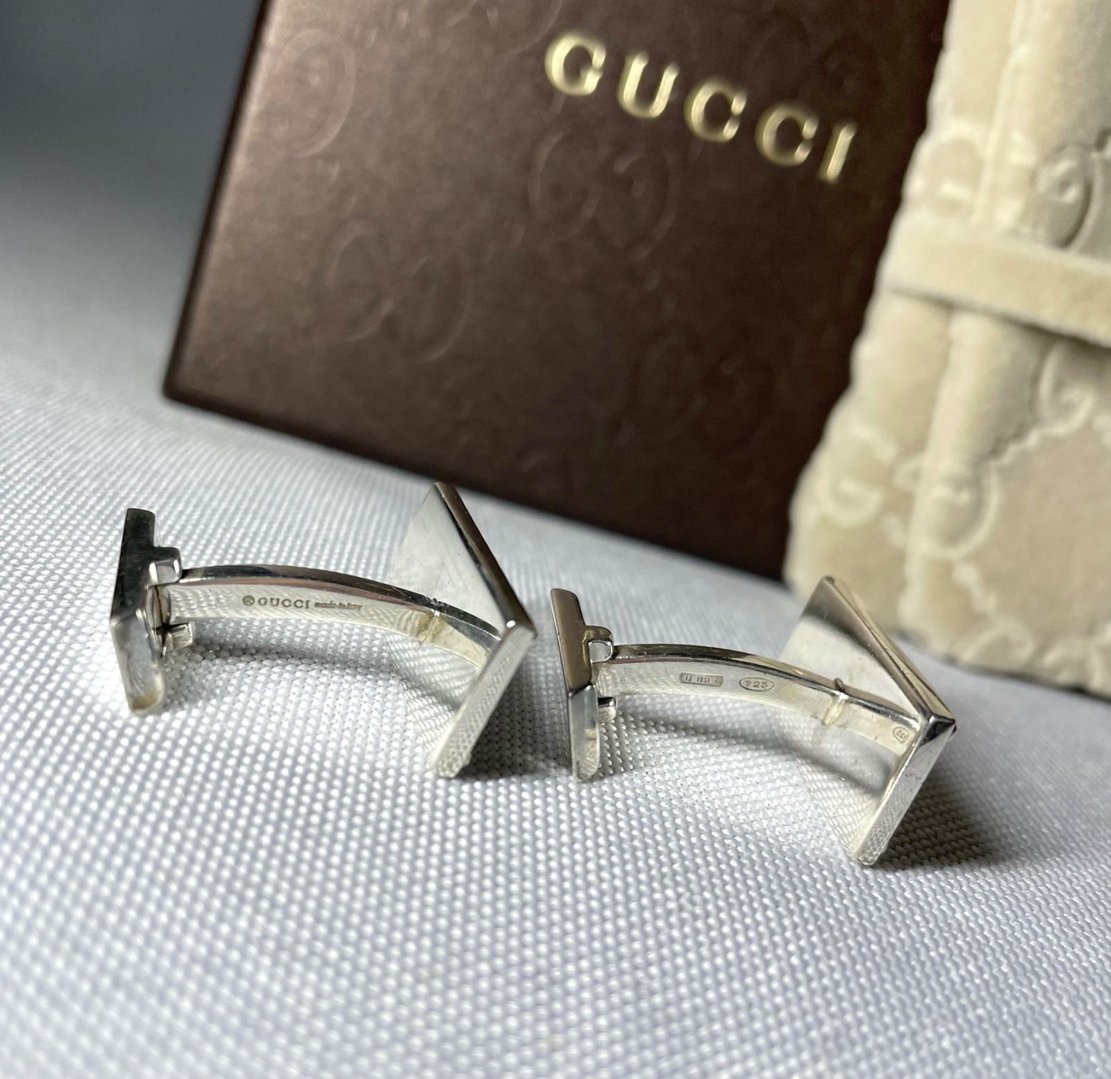 希少 GUCCI グッチ ブランドロゴ文字 スターリングシルバー SV925