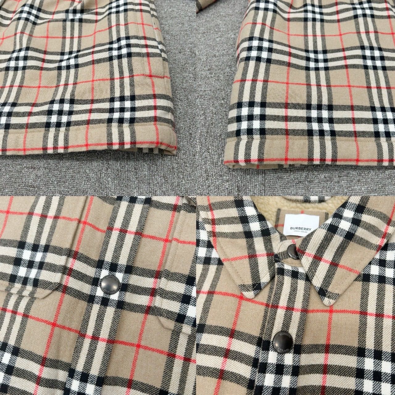 BURBERRY バーバリー ノバチェック ボア ジャケット XL ベージュ BURBERRY バーバリー ノバチェック ボア ジャケット XL ベージュ