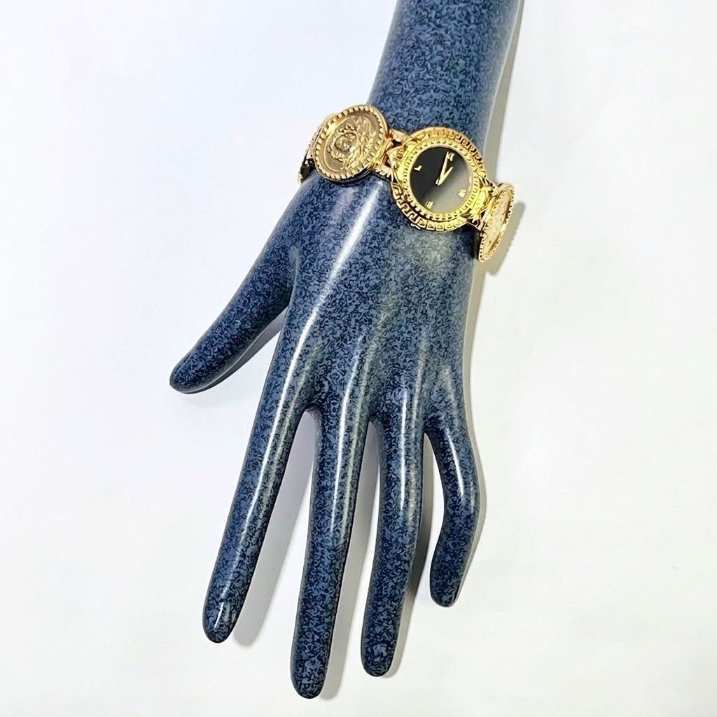 GIANNI VERSACE ジャンニ ヴェルサーチ メデューサ 黒文字盤 コイン 