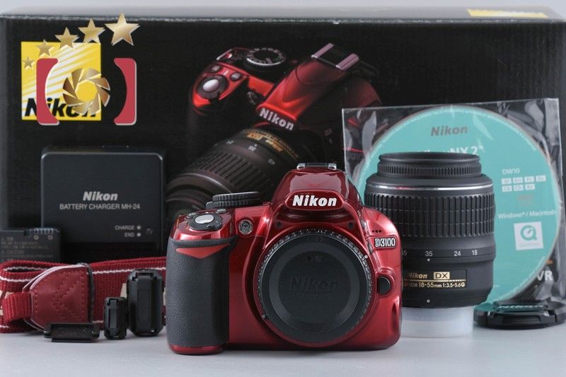 中古】Nikon ニコン D3100 18-55 VR レンズキット レッド シャッター 