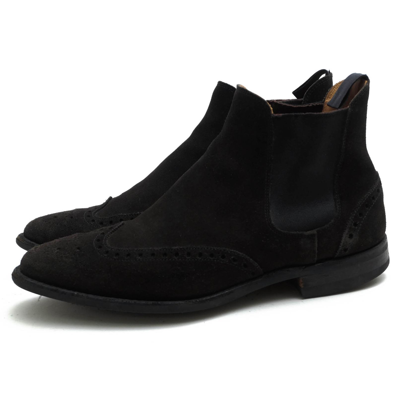Crockett & Jones/ CROCKETT & JONES Side Gore Boot Shoe Shoe Men Men's Suede Suede Leather Leather Genuine Leather Dark Brown Brown Brown NEWBURY City Sole Wingtip Goodyear Welt Manufacturing Method