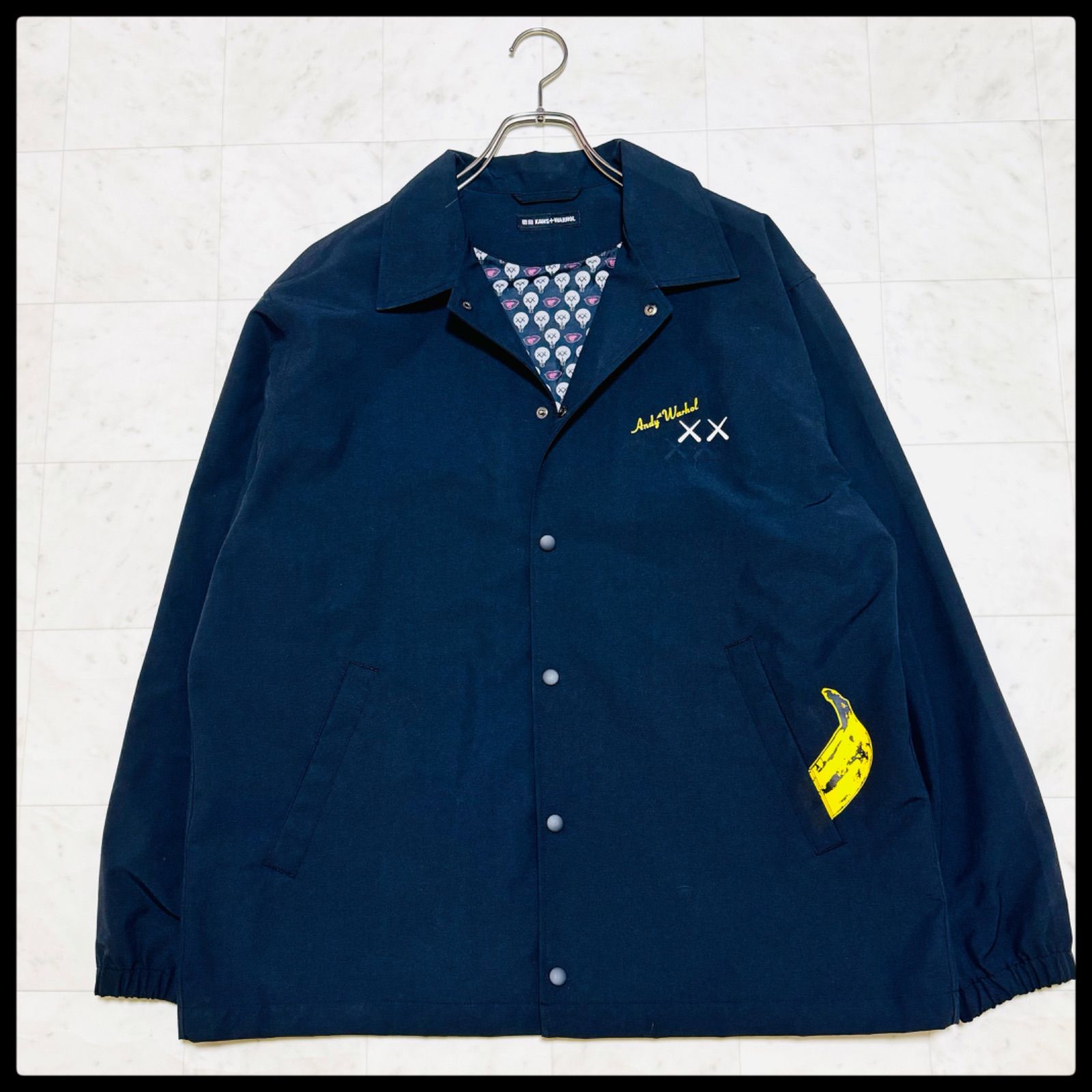 UNIQLO KAWS + Warhol コーチジャケット ブラック XL 474138 - メルカリ