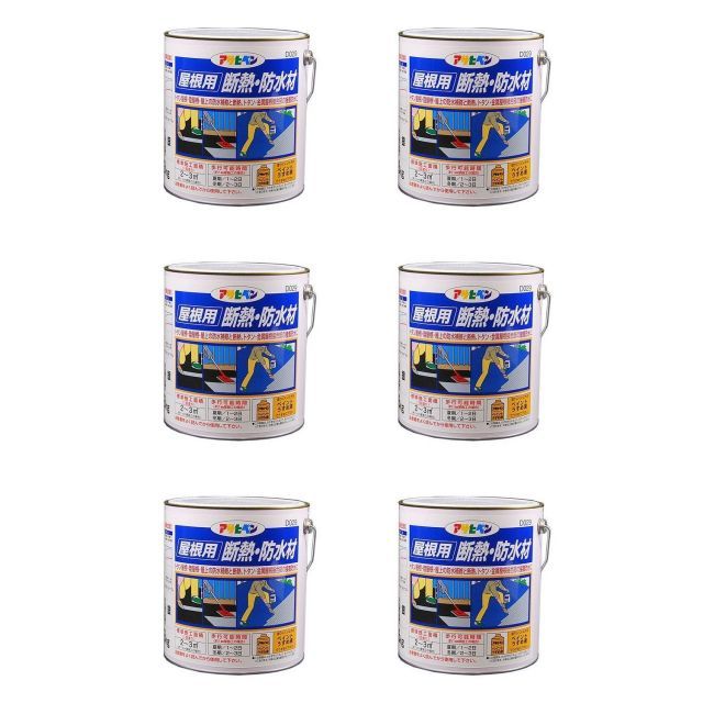 アサヒペン 屋根・屋上用防水Ｄ０２７ ３ＫＧ 黒 6個セット